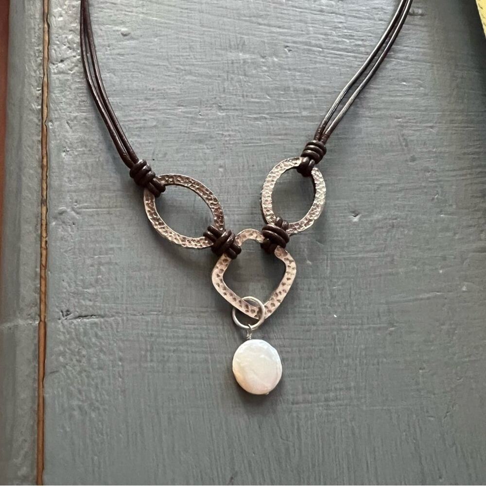Silpada 925 Sterling Silver & Leather Necklace - Picture 7 of 12